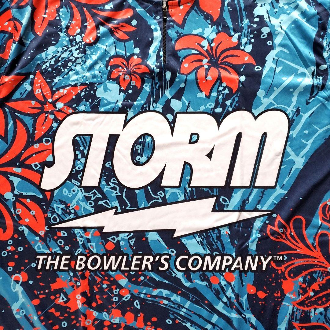 新品✨STORM【日本サイズ3XL】大きめ　ブルー　ロゴ入り　ボウリング