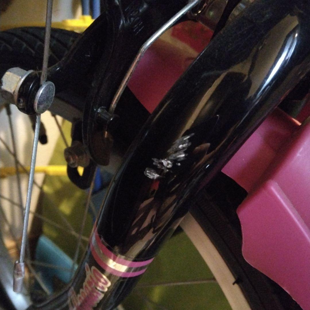 18インチ　ピンク 幼児用自転車 ピンク　黒　補助輪あり　説明書あり