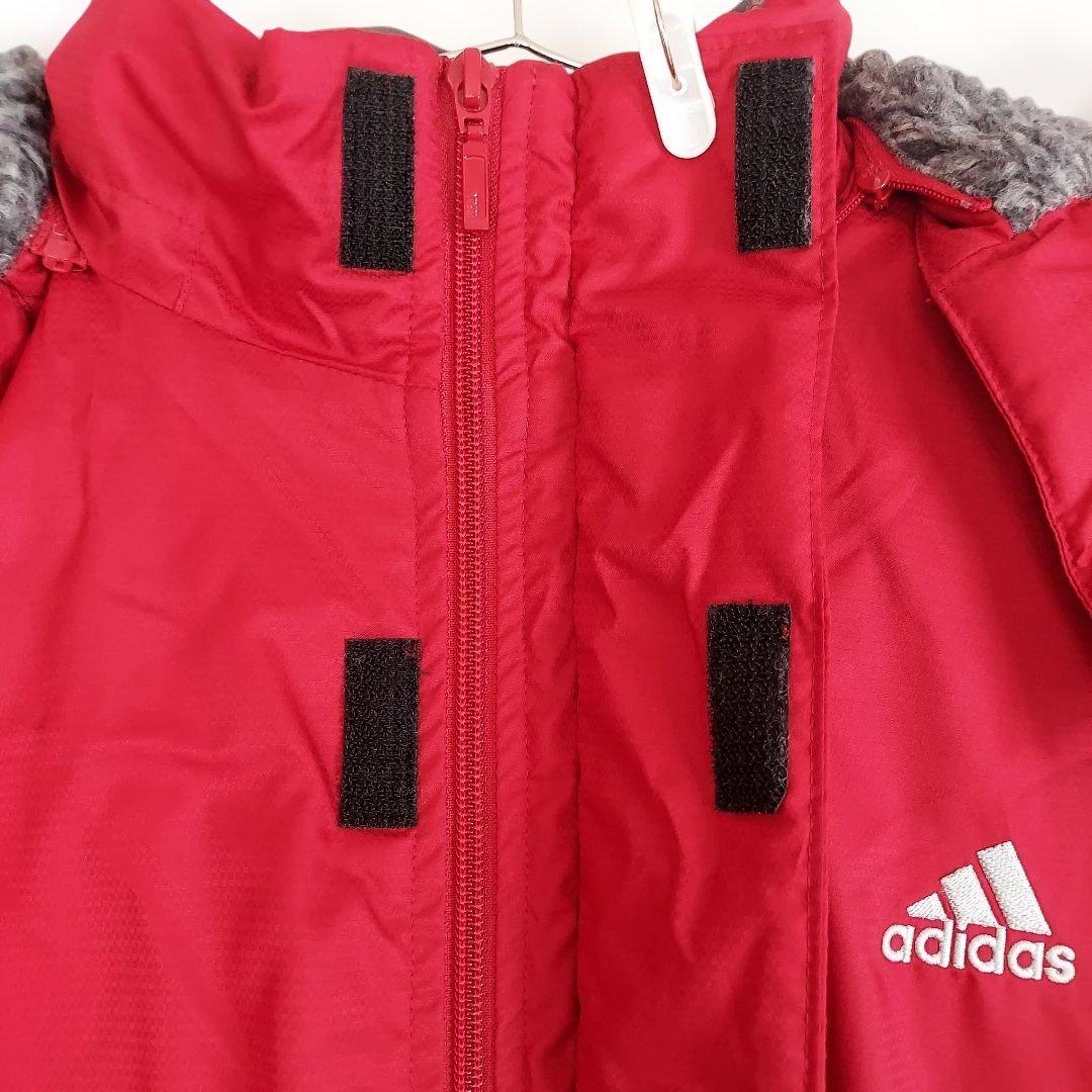 adidas 赤 ストライプ ベンチコート