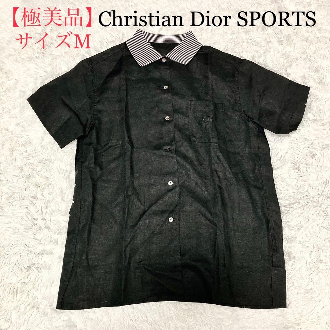 【極美品】クリスチャンディオールスポーツ　サイズM リネン　ゴルフ　半袖シャツ