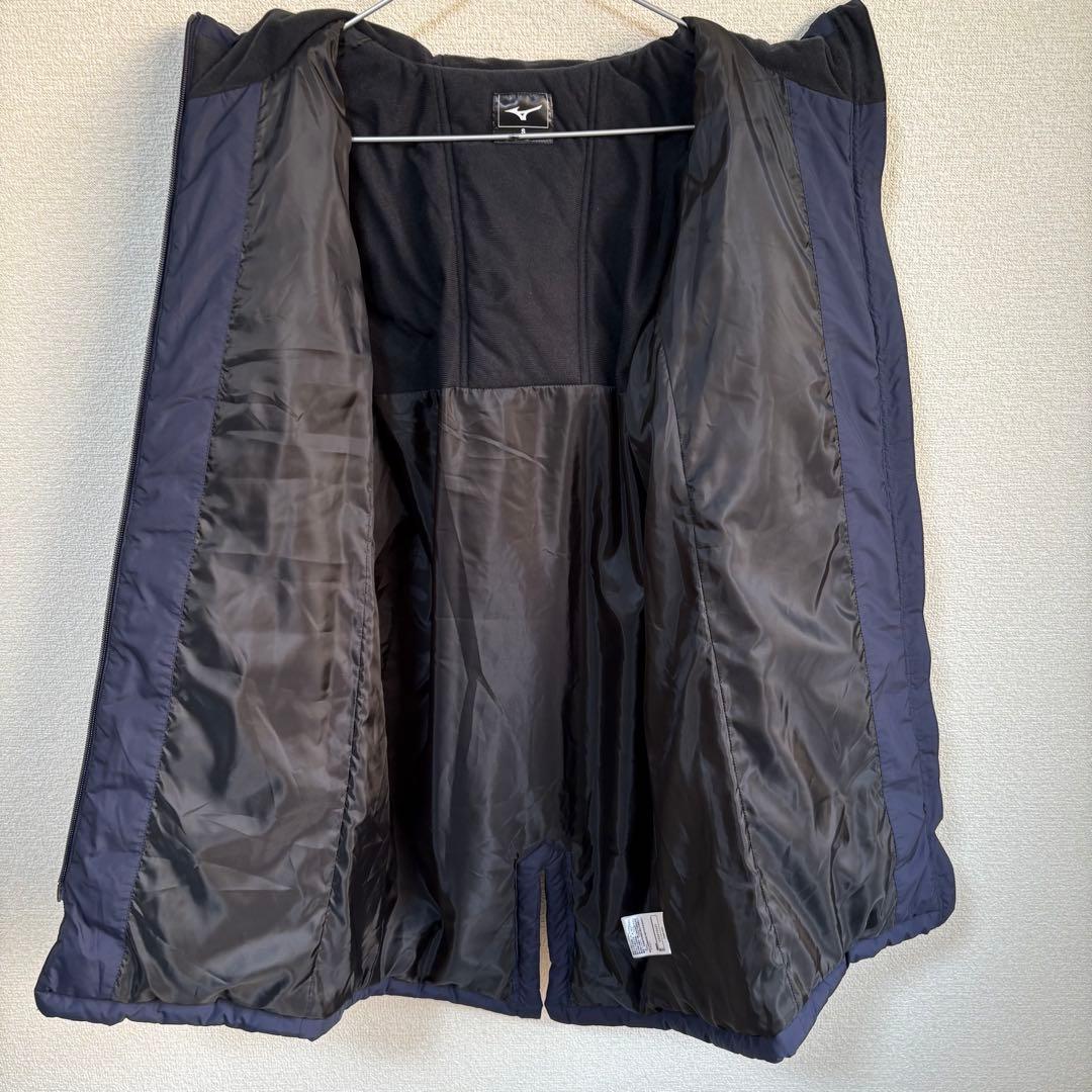 【超美品】ミズノ　中綿ハーフベンチコート　ネイビーS