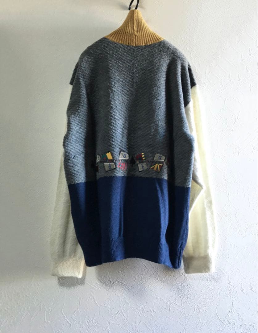美品 アダバットadabat GOLF 複合マルチ編みマルチカラータートルニット