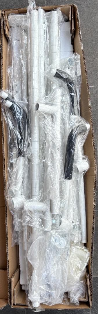 山善「突っ張り自転車ラック RBR-6040」　２台置き マットホワイト