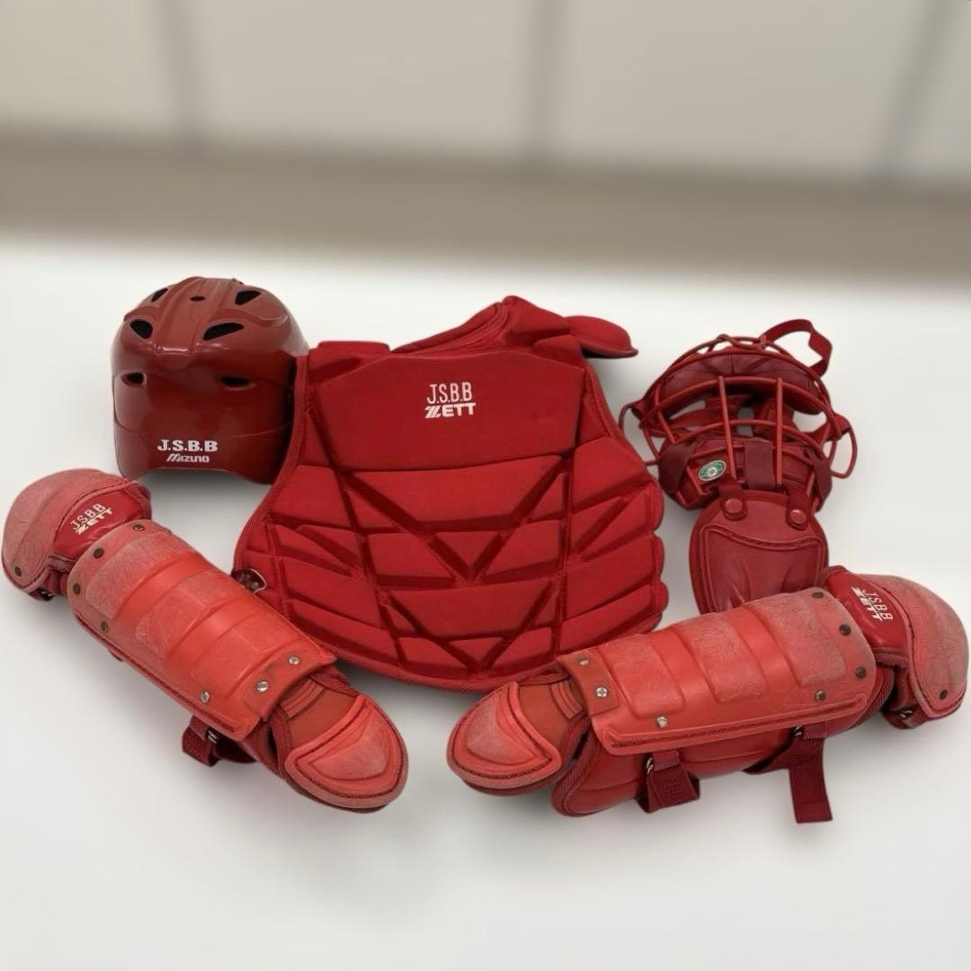 ZETT JSBB キャッチャー用防具セット 少年野球軟式用　ヘルメット付き