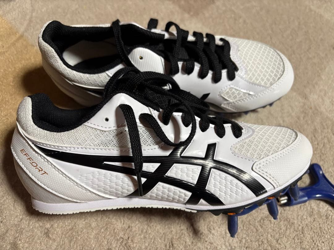 ASICS EFFORT13 スパイクシューズ ホワイト/ブラック　25.0