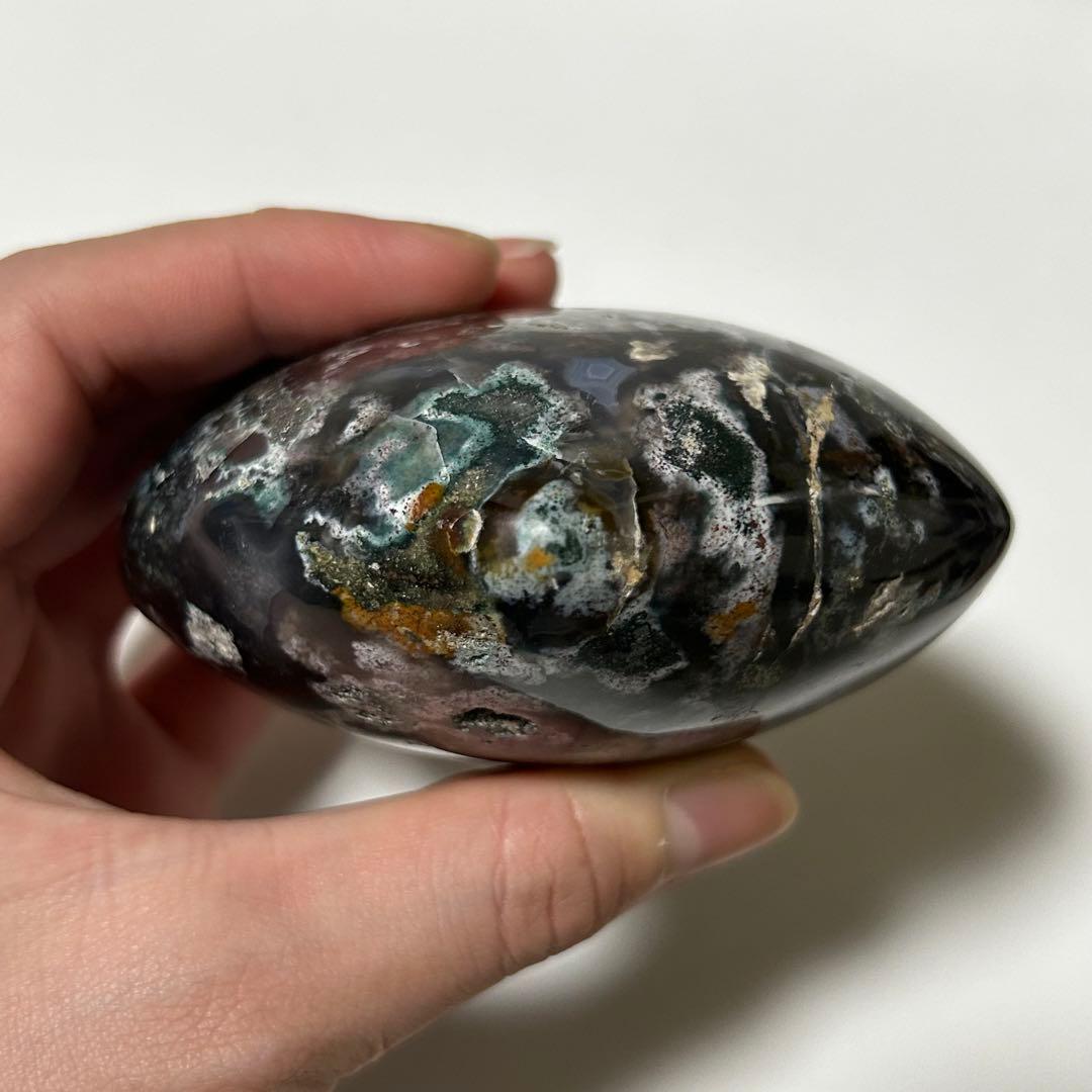 オーシャンジャスパー　BIG　ハート　カラフル　マダガスカル産　396g
