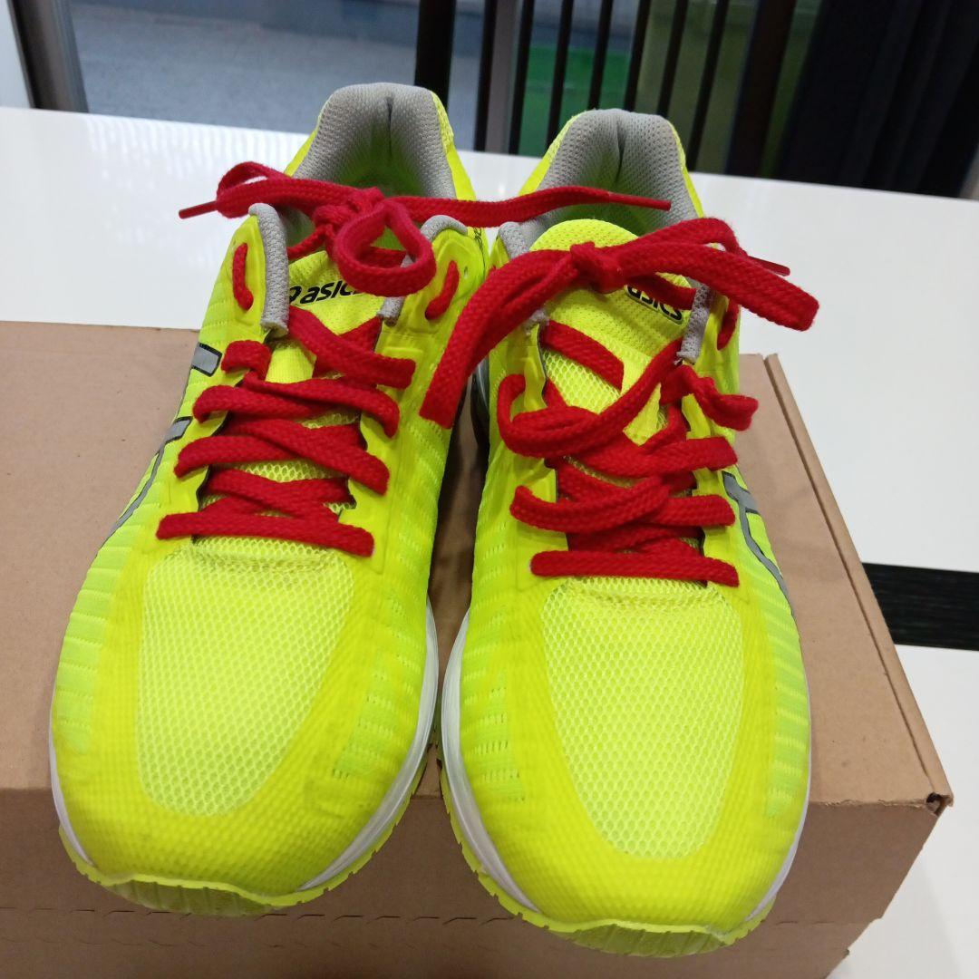 asics 蛍光イエロー スパイクシューズ25.5サイズ