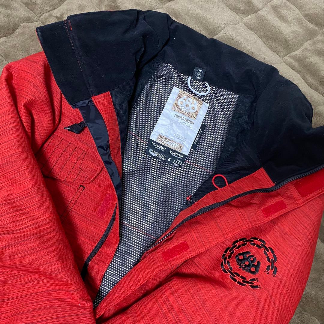 【686╳CROOKS CASTLES】スノボ撥水ウェア赤RED（M）