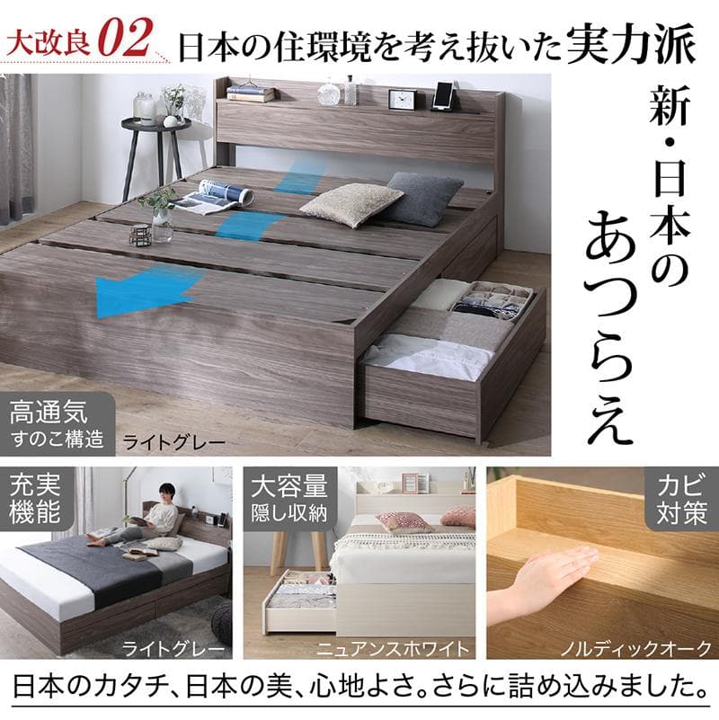 最安値！マットレスなし セミダブルベッド 収納 コンセント 送料込み！ 26