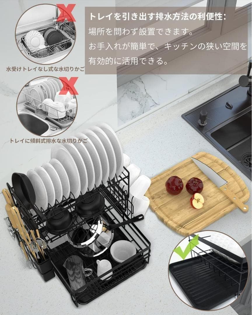 【M2184-67-40】3段水切りラック 傾斜トレー 防錆ステンレス