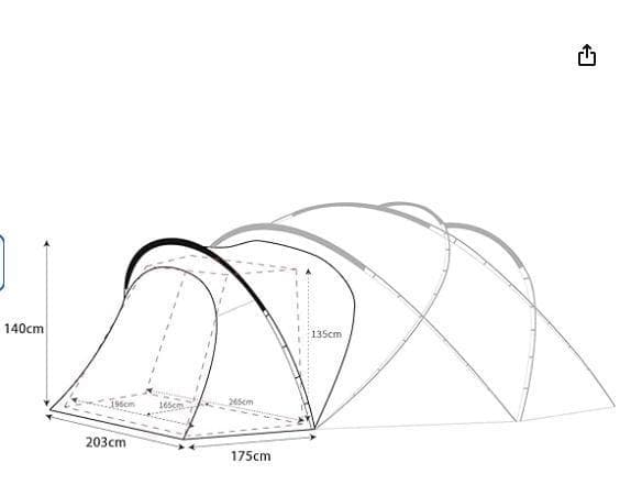 M-⑪【訳ありUSED】G-tent-M 専用 拡張テント 2-3人用 黒