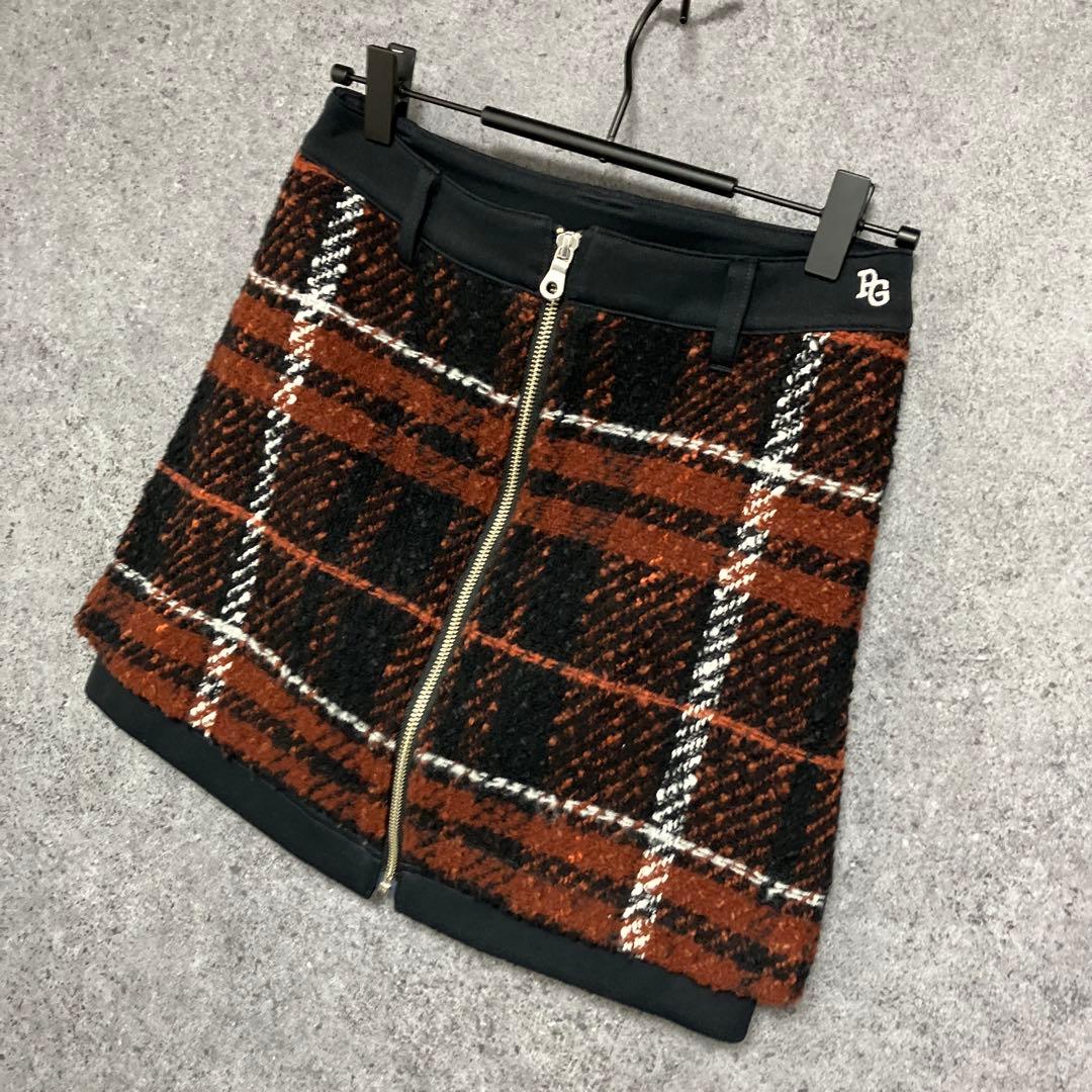 PEARLY GATES ニットライクハーフ×ロービングビッグチェック　スカート