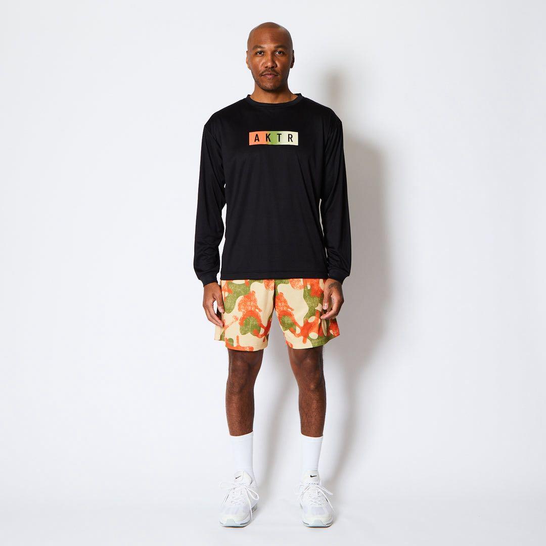 AKTR アクターFADE BOX LOGO L/S SPORTS TEE BK