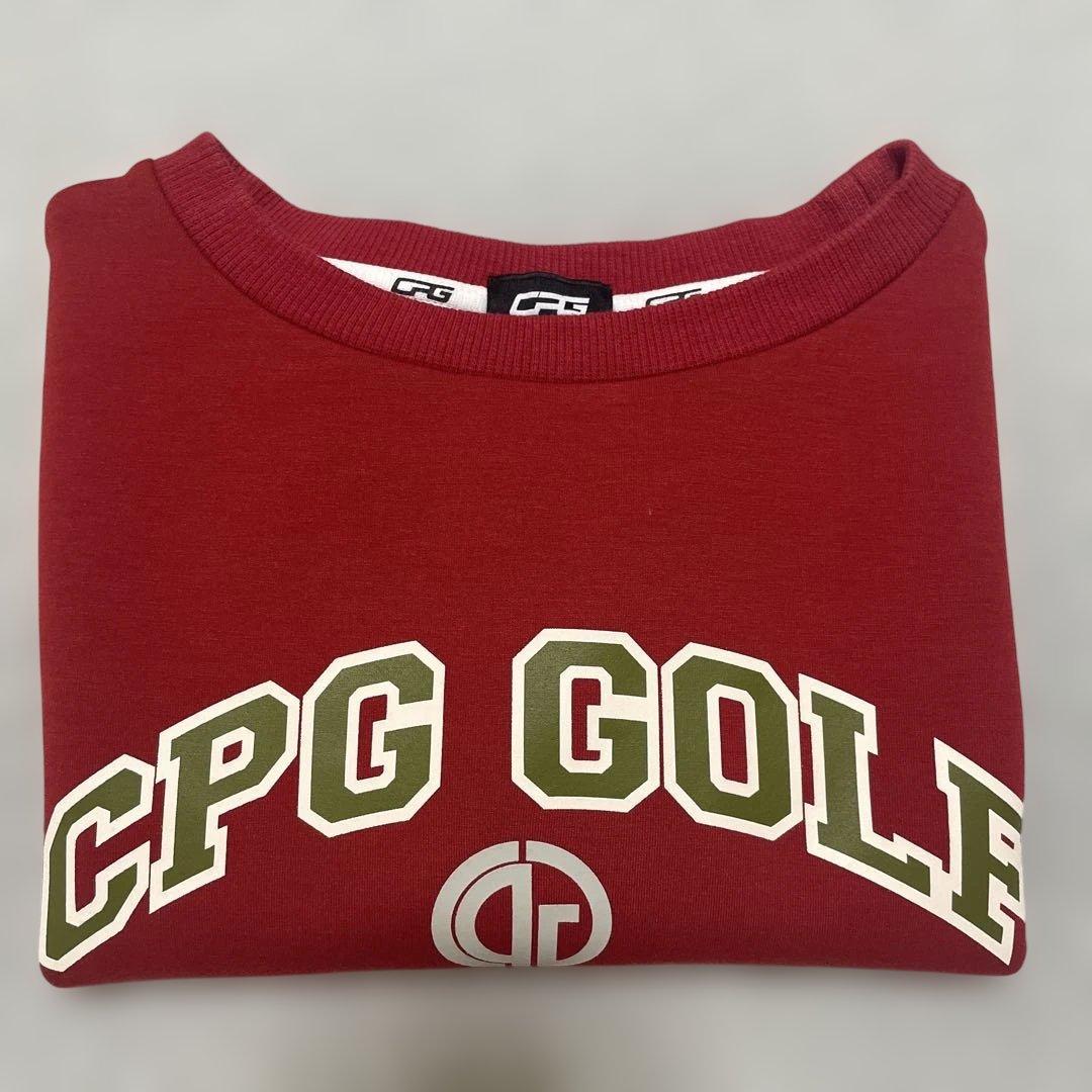 美品 CPG GOLF シーピージーゴルフ 赤 トレーナー ダンボールニット 2