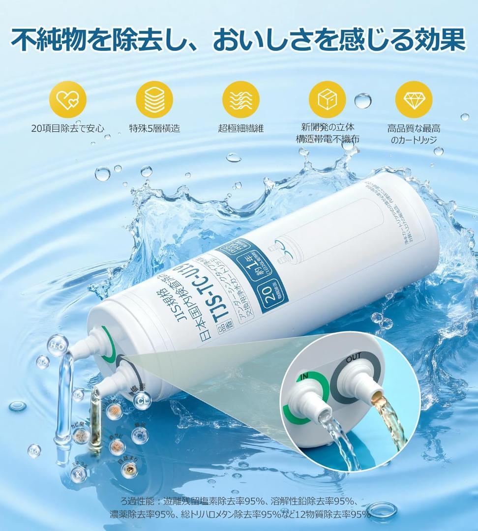 浄水カートリッジ TJS-TC-U19 アルカリ整水器 取替用カートリ 1215
