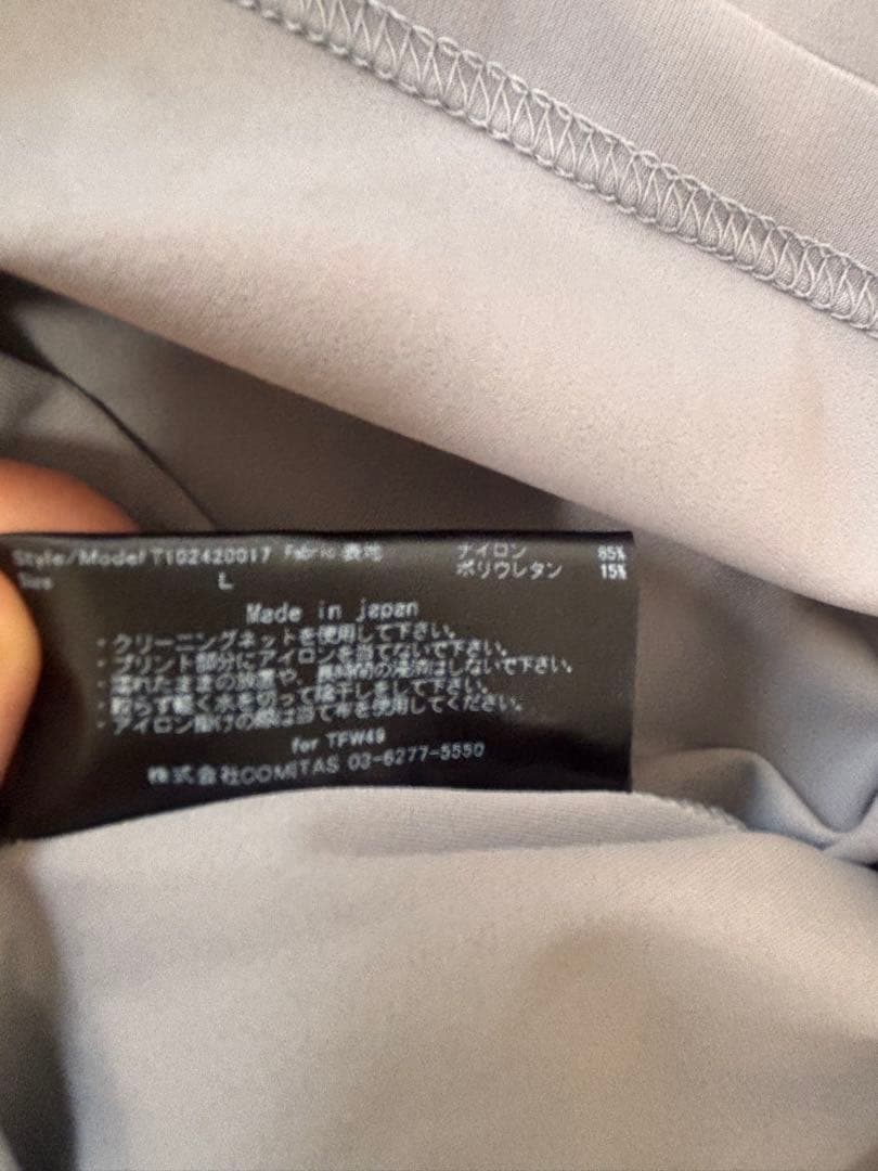 TFW49 メンズ L グレー ハーフジップモックネックティー