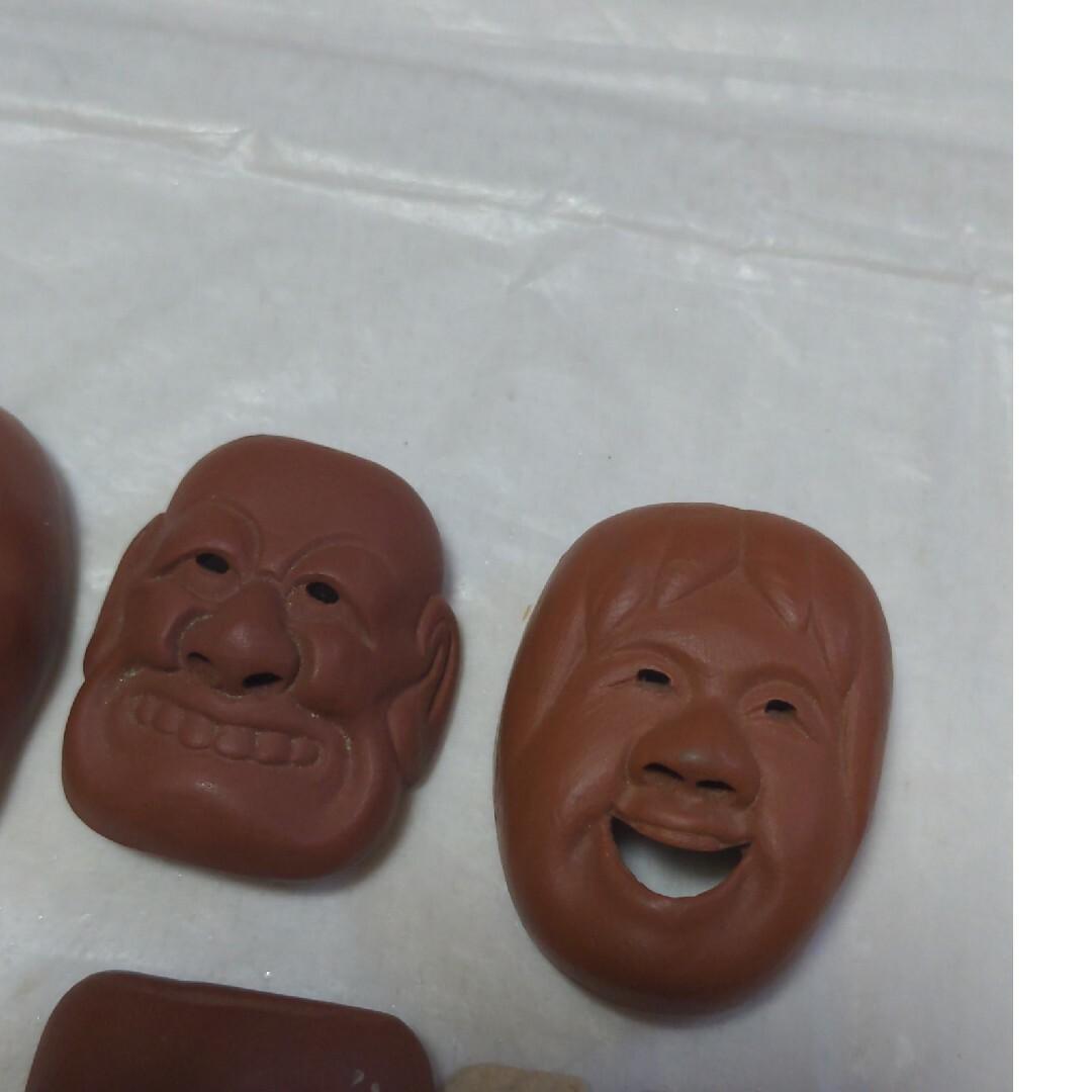 清水石仙人　面　朱泥　常滑焼