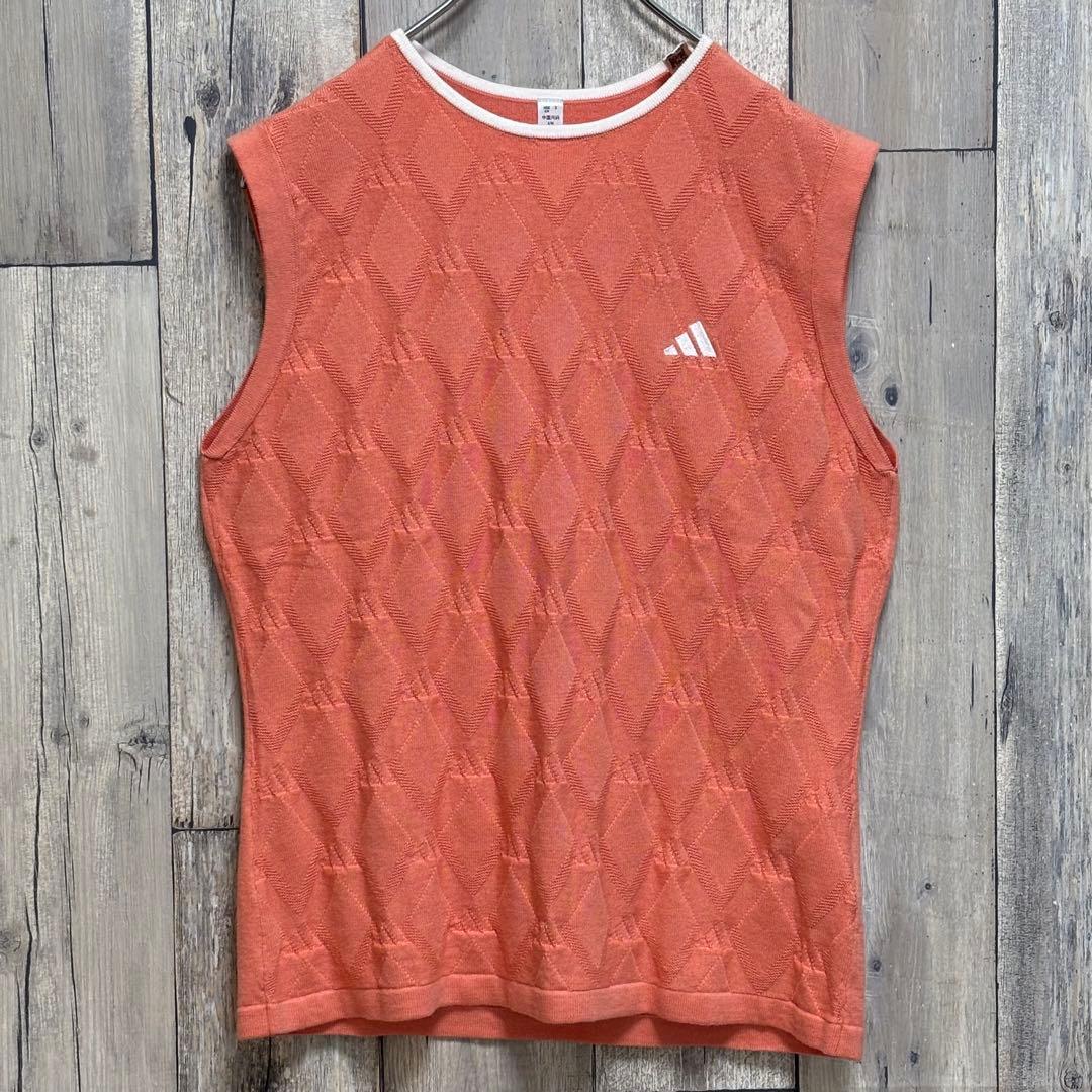 アディダス　adidas GOLF ニット　セーター ベスト　アーガイル　L