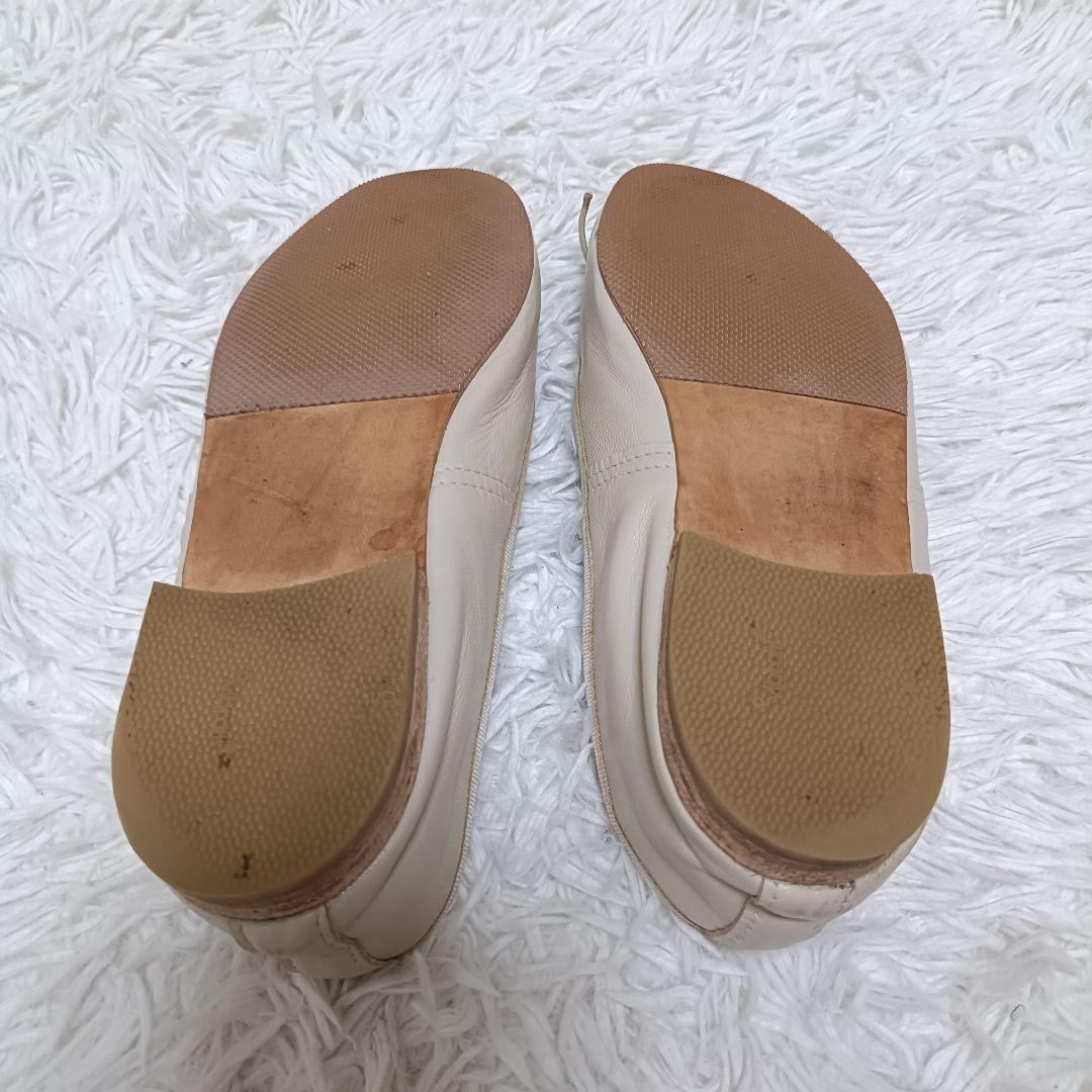 PORSELLI　Plage別注 バレエシューズ レザー　25cm ナチュラル