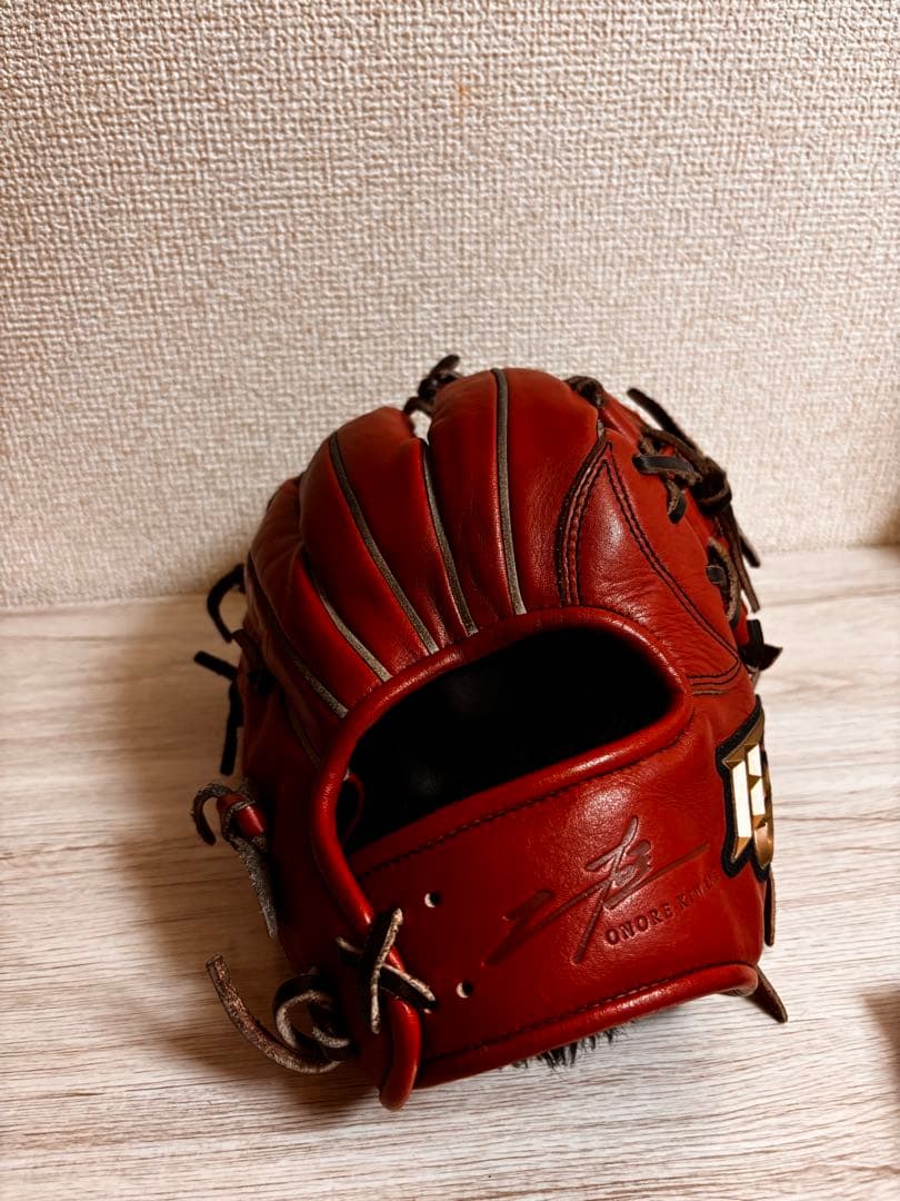 ハイゴールド　己極　軟式グローブ　内野手用（セカンド・ショート向け）　小指２本