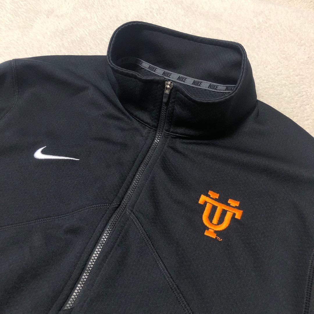 NIKE ナイキ　ハーフジップ　トレーニングウェア　スウォッシュ刺繍ロゴ　黒