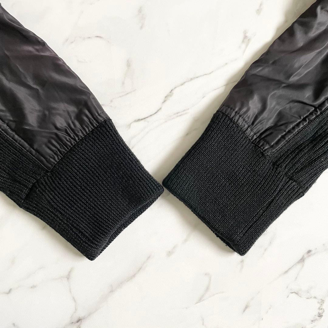 4350 【美品】パーリーゲイツ　中綿ジャケット ニット切替デザイン　M 黒