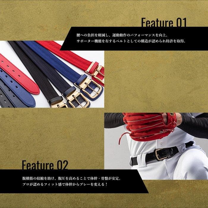 特別価格　箱なし　野球専用ベルト　コアエナジー 3　ロイヤル/シルバー　ベルト