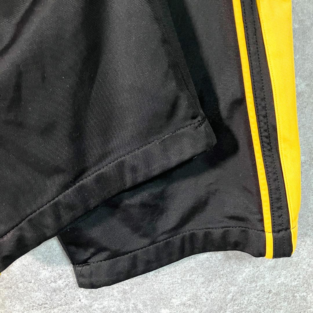 PUMA　トラックパンツ　ブラック　ロゴ刺繡　イエロー　ジャージ　ウエストゴム