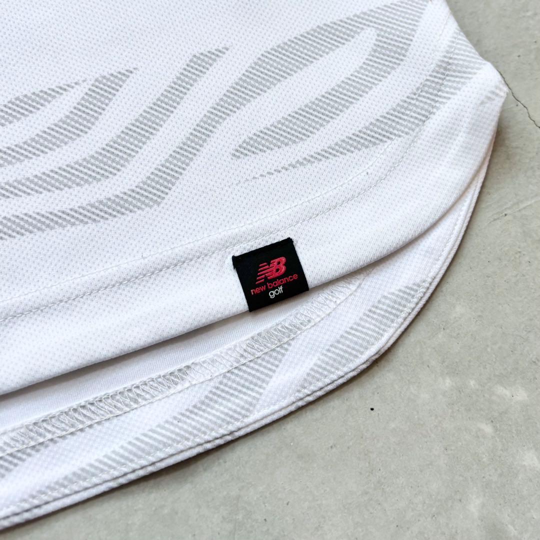 【美品】NEW BALANCE GOLF ゼブラボーダー柄 半袖ポロシャツ L