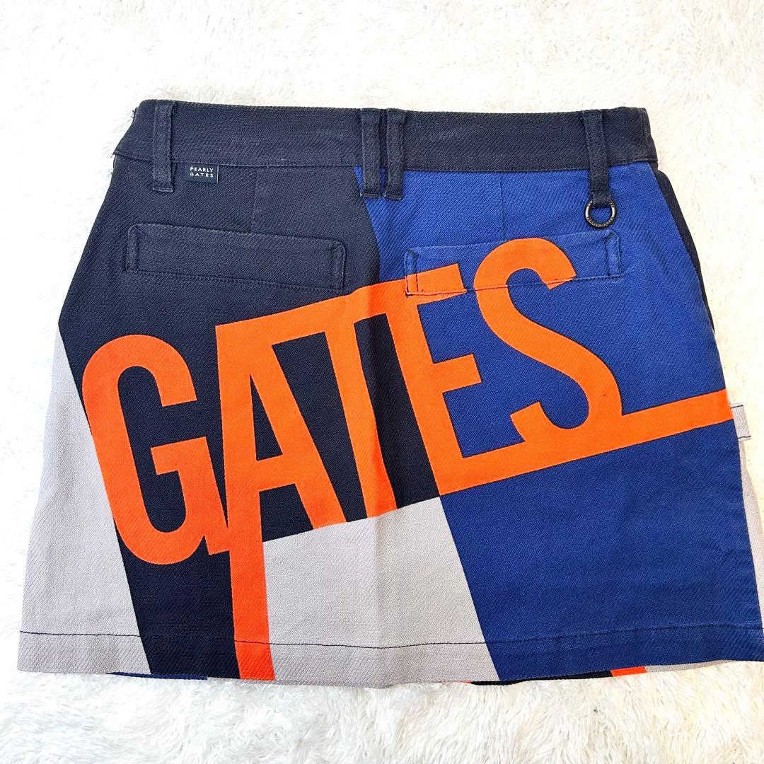PEARLY GATES ロゴスカート 総柄 ミニ丈 サイズ0 S