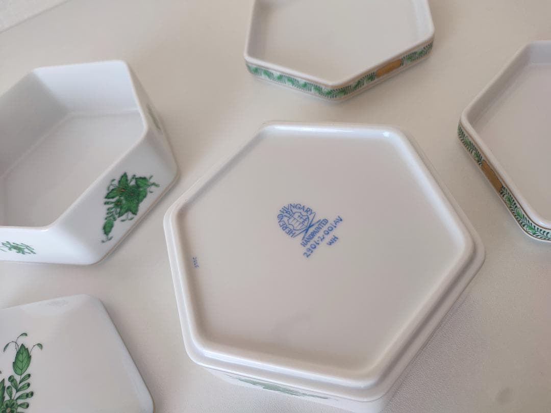 超希少◆化粧箱入りヘレンドアポニーグリーン◆重箱 (二段)