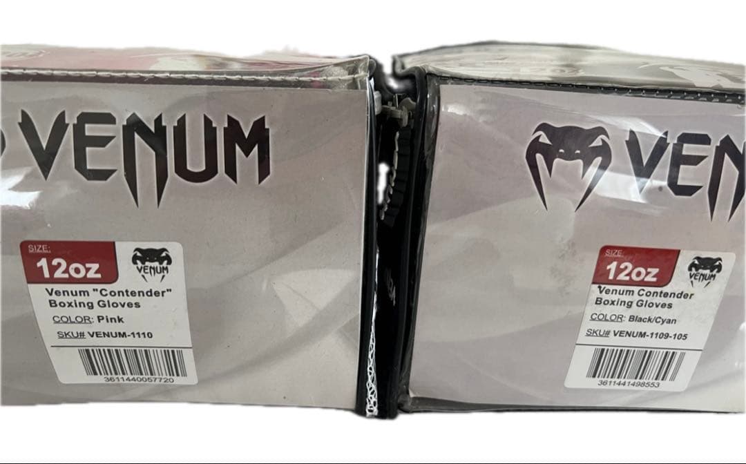 Venum Contender ピンク ブラック ボクシンググローブ 12oz