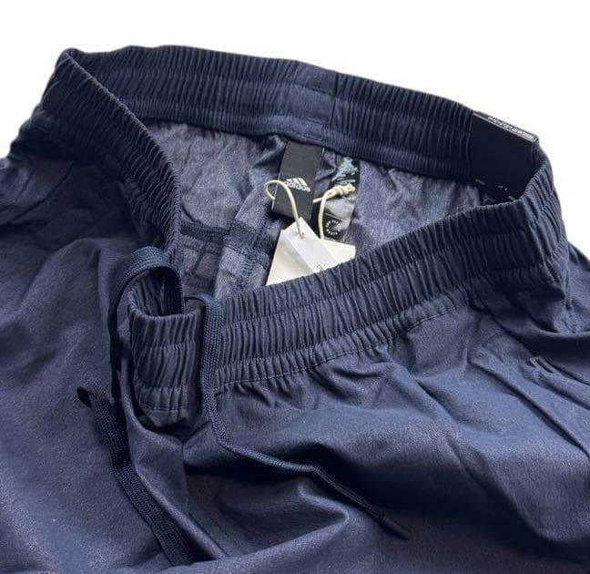 E2新品 XL アディダス adidas デニム風ウーブンセットアップ 上下 紺