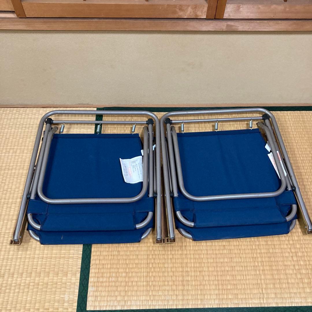 LOGOS ネイビー 折りたたみチェア 4脚セット グッディチェア　アウトドア