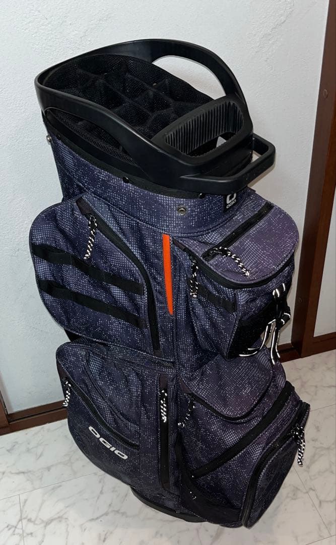 OGIO 14分割 キャディバッグ ネイビー、INNOVATIONフードカバー付