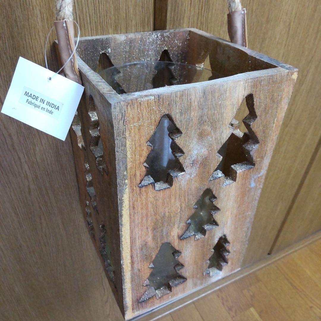 クリスマス 置物 飾り物 木製 ハンドメイド ろうそく 花束入れ ドライフラワー