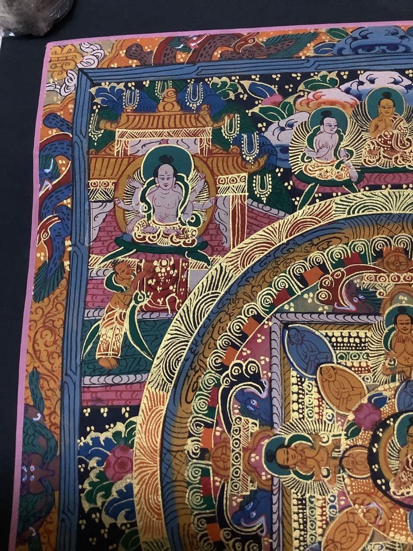 《 チベット密教　新品　1点物 》 手描き　曼荼羅　仏陀　釈迦　仏画　仏教　f1