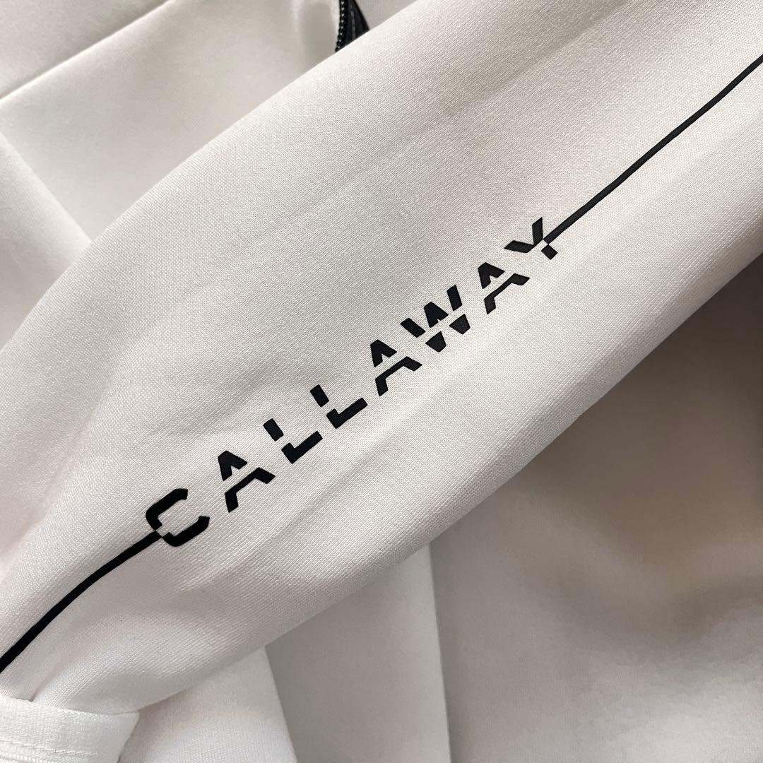 美品　キャロウェイ　M フード付きジャケット　ダブルジップ　ホワイト　ネイビー