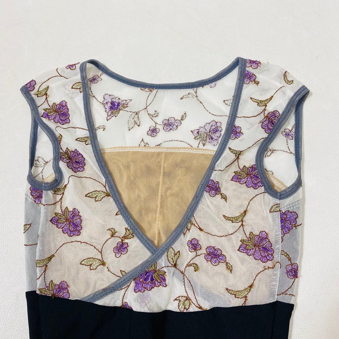美品 シルフィーヌ LUCAS 花柄 メッシュ レオタード 40