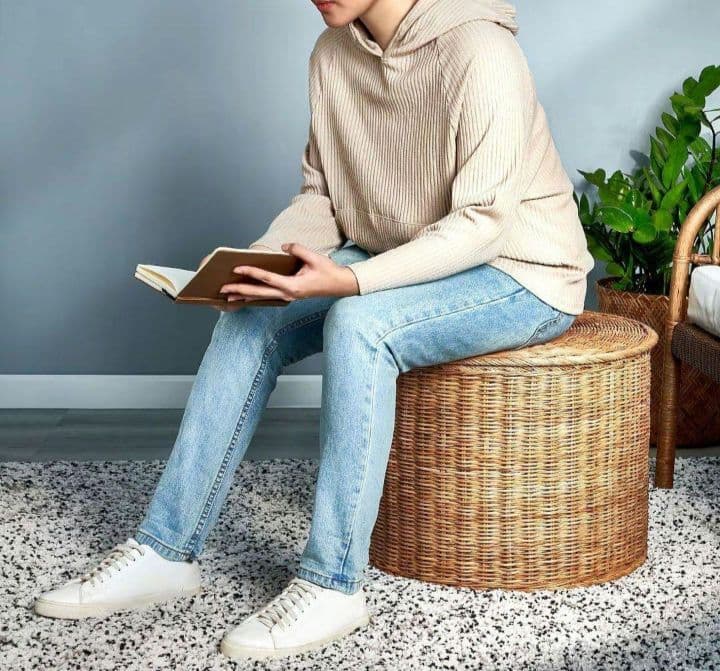 【IKEA】イケア TOLKNING トルクニング 収納ラタンスツール