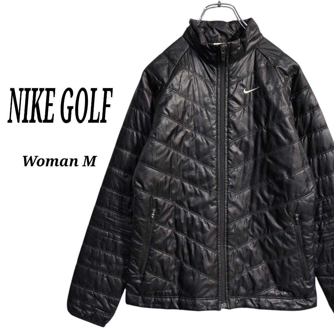 NIKE GOLF　中綿ジャケット　レディース M　黒　軽量　防寒　光沢