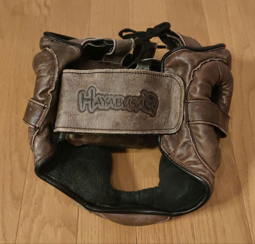 HAYABUSA 隼 本革 レザー ボクシング MMA ヘッドギア ブラウン