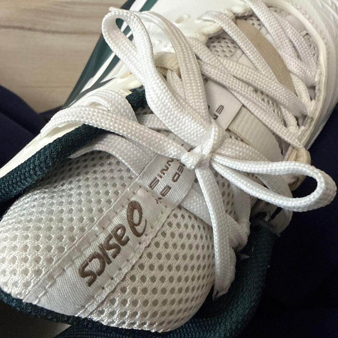 ASICS テニスシューズ ホワイト/グリーン28