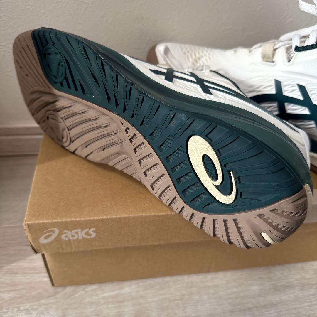 ASICS テニスシューズ ホワイト/グリーン28