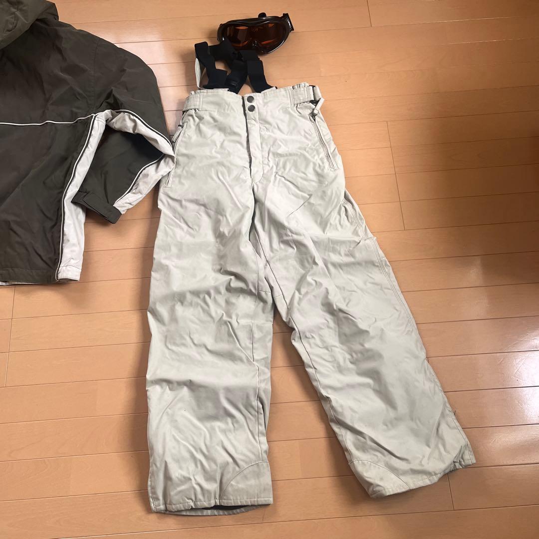 Difender スノーボードウェア 上下セット　カーキ　ゴーグル付き