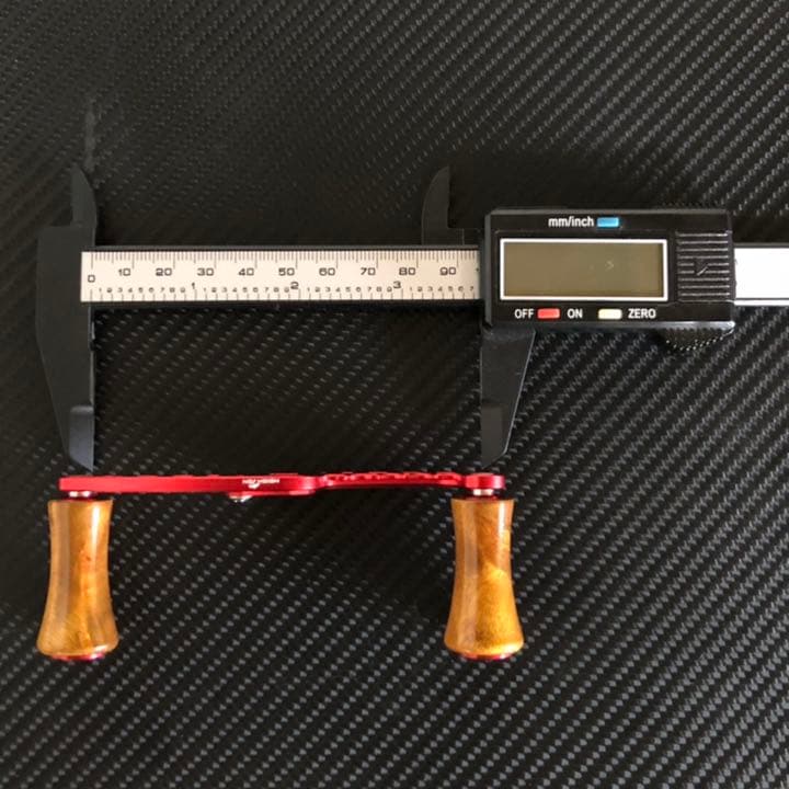 軽量ベイトリール用アルミハンドル ウッドハンドルノブ フルセット レッド