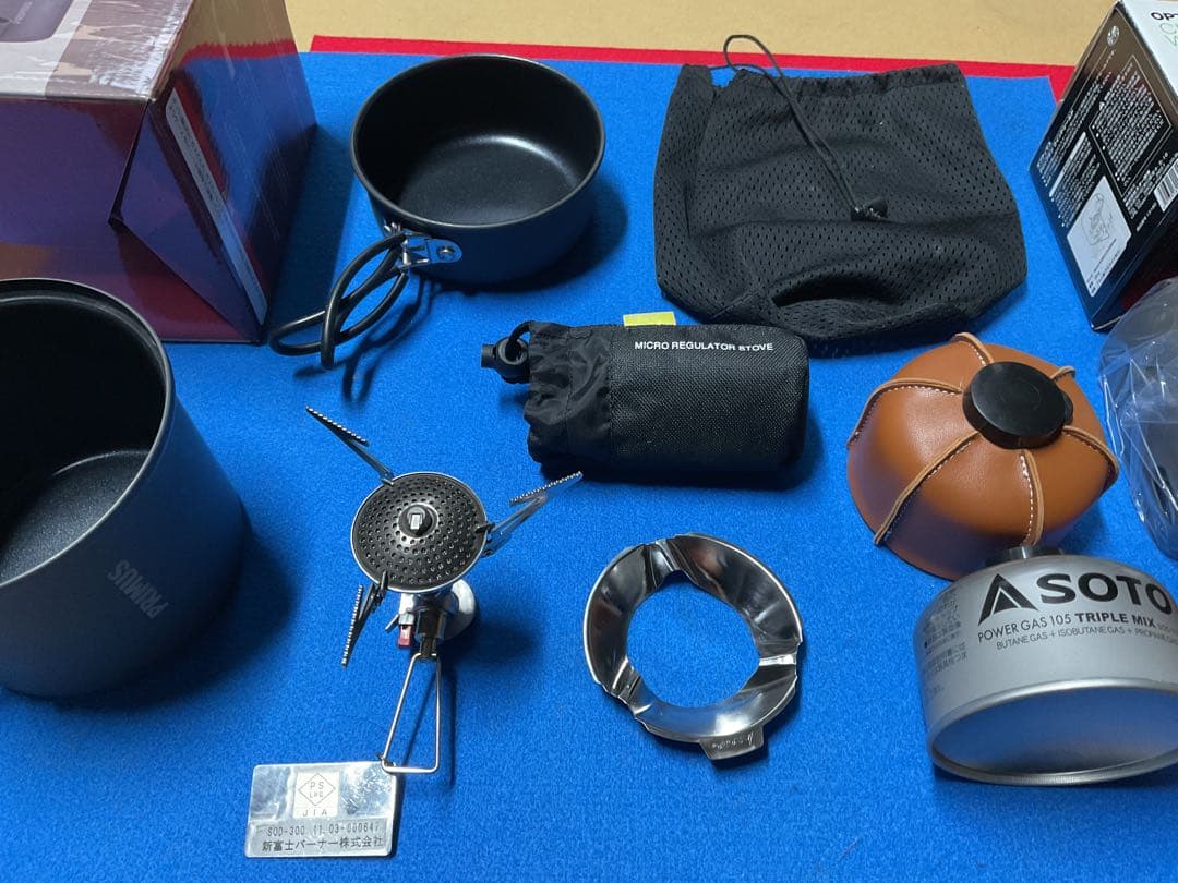 SOTOMicroレギュレートストーブ美品&PRIMUSダブルクッカー美品OD付