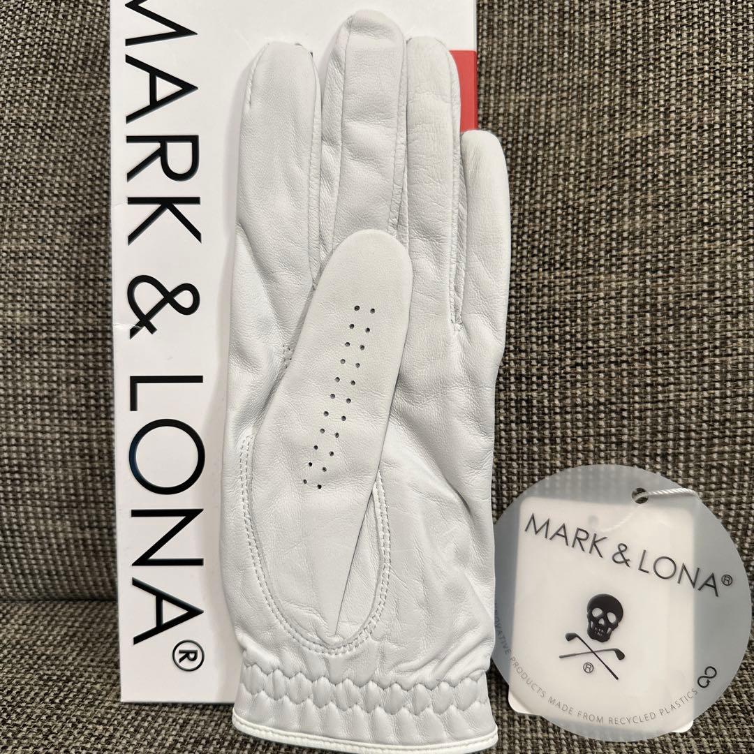 マーカー付　マークアンドロナ　ゴルフ　グローブ　手袋　MARK&LONA 白　黒