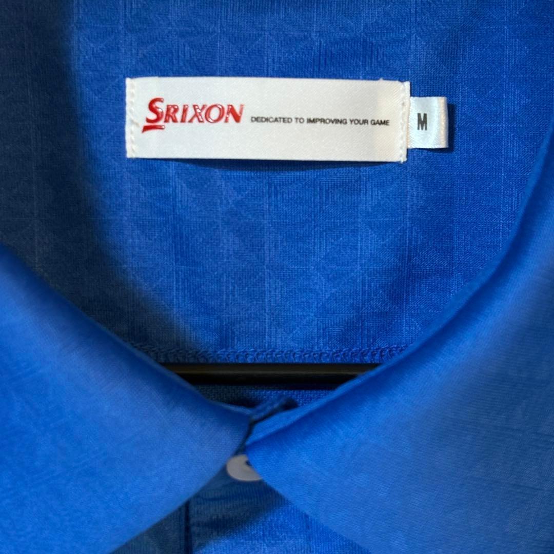 SRIXON スリクソン ロゴ 刺繍 ゴルフ ポロシャツ ブルー イエロー M