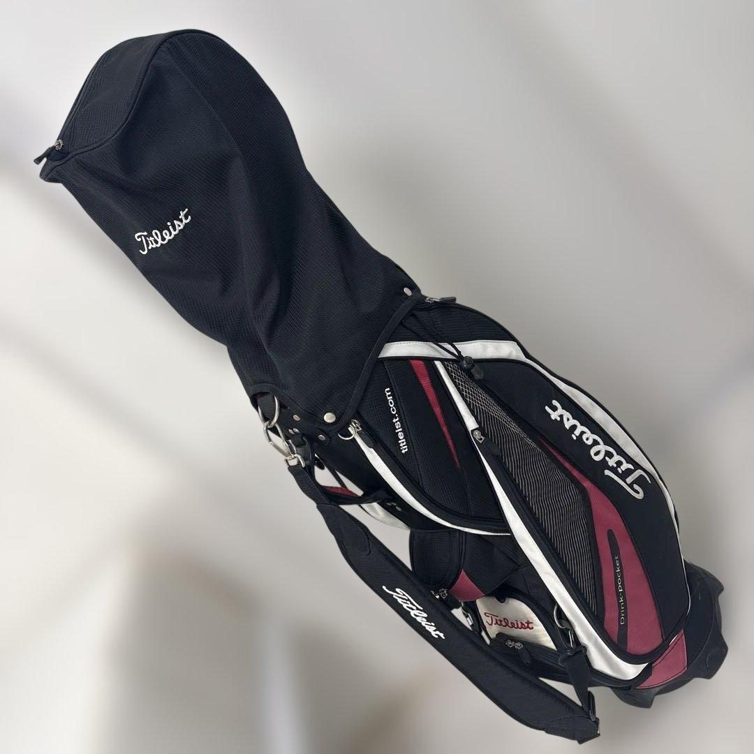 Titleist タイトリスト 9.5キャディバッグ ブラック×ホワイト×ピンク